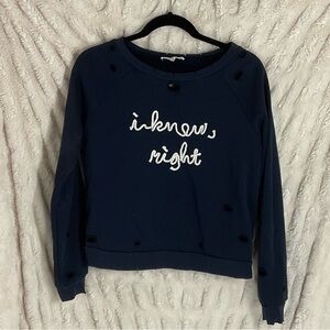 Honey Punch ‘I Know, Right’ Embroidered Distressed Sweater